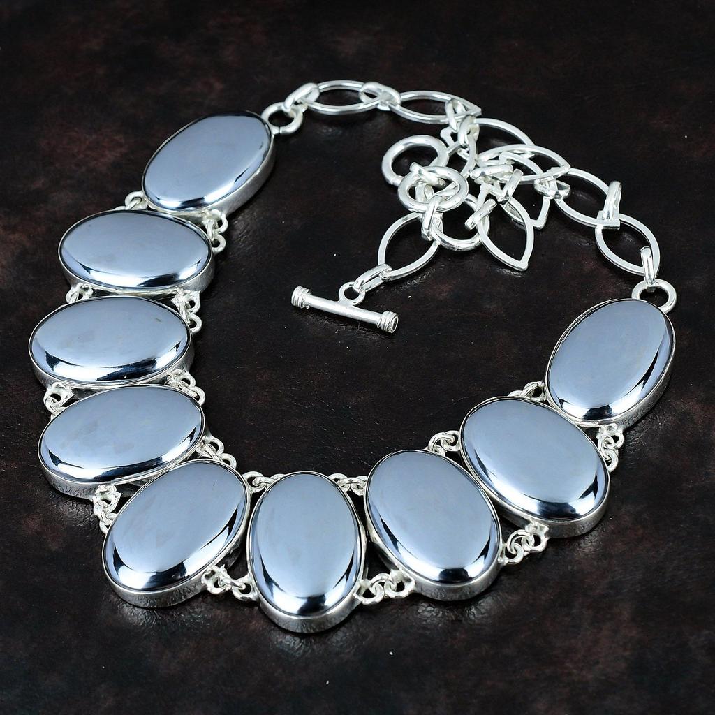 Shungite Gemstone Necklace Elegant Necklace 925 Sterling Silver Necklace Adjustable Chain Necklace Handmade Silver Jewelry Gift For Friend