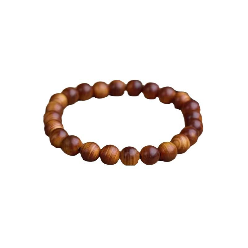 Classic Cypress Sandalwood Mala Bracelet – Unisex Single Circle Beaded Accessory