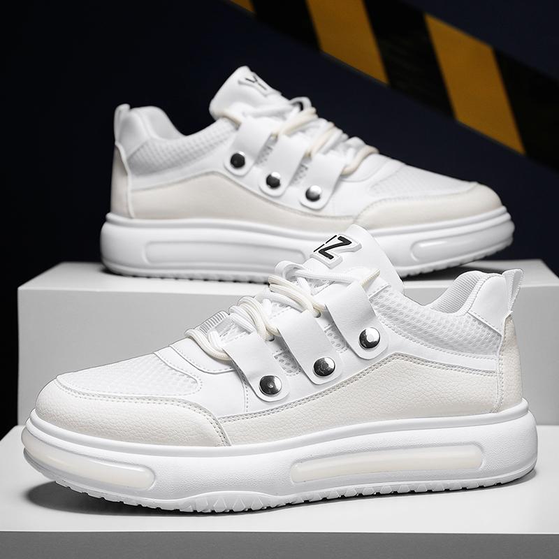New Height Increasing Leather Versatile and Personalized Board Shoes, Casual and Fashionable Outdoor Sports Casual Men's Shoes