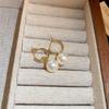 Silver needle zircon butterfly pearl earrings niche design light luxury stud earrings French high-end retro earrings wholesale