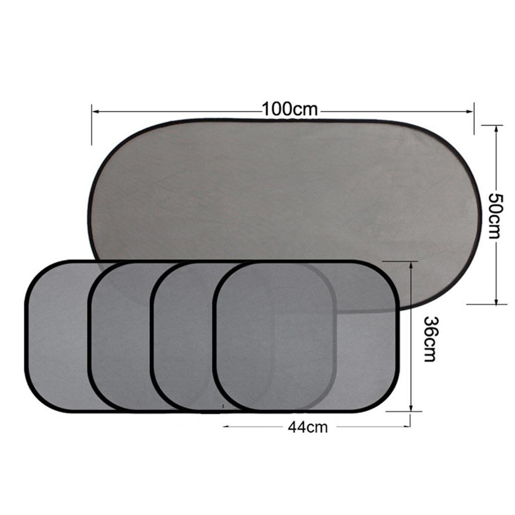 5-Piece Car Side And Rear Window Sun Shade Mesh Screen – UV Protection, Baby Safe, Foldable