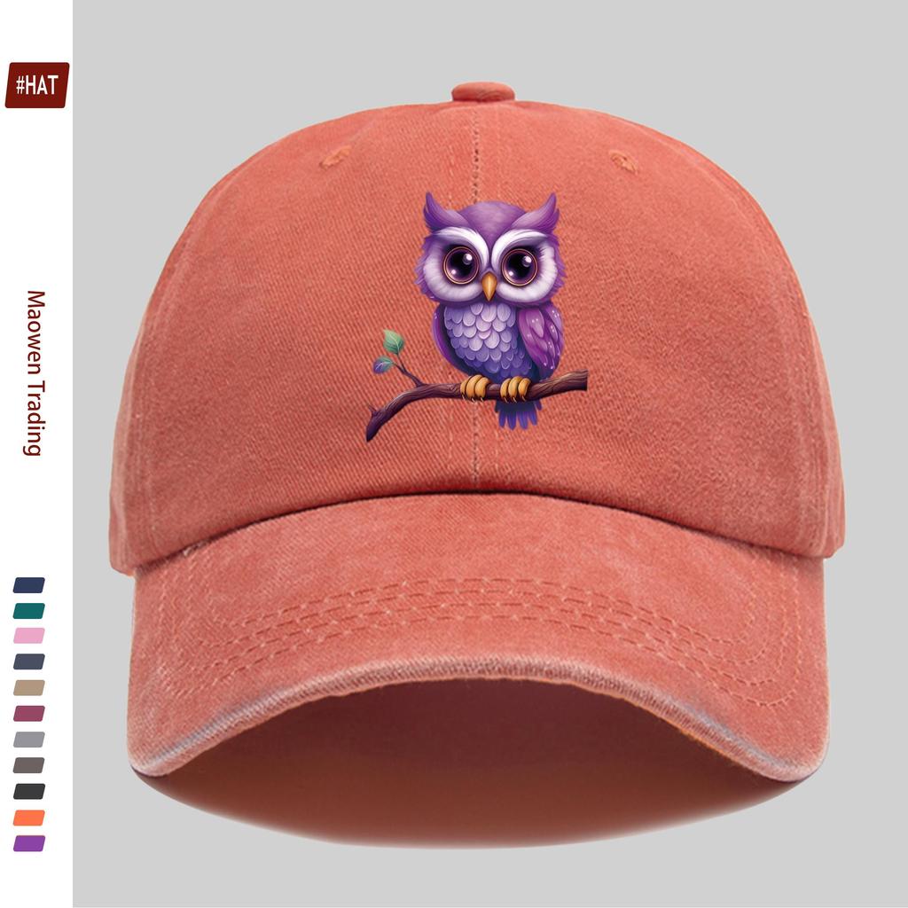 Pc Fashion Cute Cartoon Owl Design Baseball Cap Adjustable Papa Hat for Streetwear Beach Party and Casual Outings