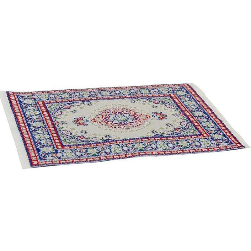 Puppenhaus-Miniatur-Dekoration, Bodenteppich, mehrfarbig (Größe: 14 cm x 10 cm)