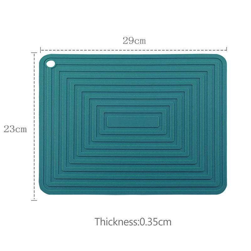 Silicone Dish Pot Drying Mat Heat-resistant Tableware Cup Draining Mat Kitchen Non-slip Round Rectangular Coaster Pad Table Mat