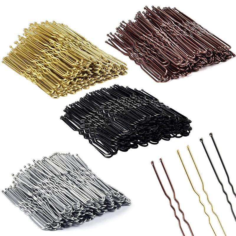 50 KUSŮ/Sáček 6cm/7cm U Tvarované Slitiny Vlasové Sponky Vlnité Sponky do Vlasů Jednoduché Kovové Sponky do Vlasů Sponky Nástroje pro Svatební Účesy Vlasové Sponky
