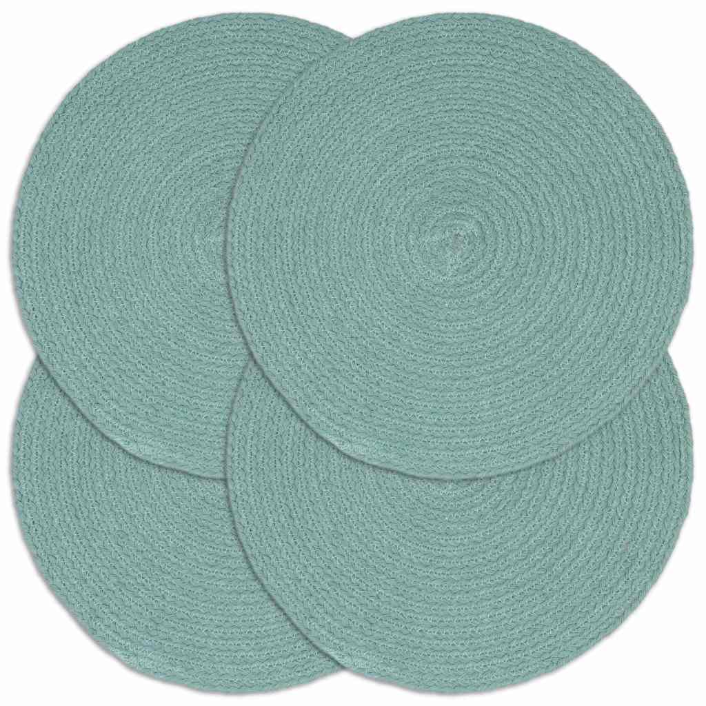 vidaXL Tischsets 4 Stk. Grün 38 cm Rund Baumwolle grün