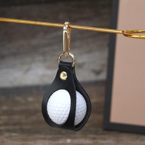 Golf Ball Bag with Clip Cling to Pants Hoop Faux Leather Anti-slip Portable Golf Ball Holder Metal Buckle Golf Organizer Golf Ball Carrier