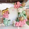 Bruiloft Verjaardag Babyborrel Geslachtsonthulling Decoraties Stofblauw Wit Ballonnenboog Slingerset