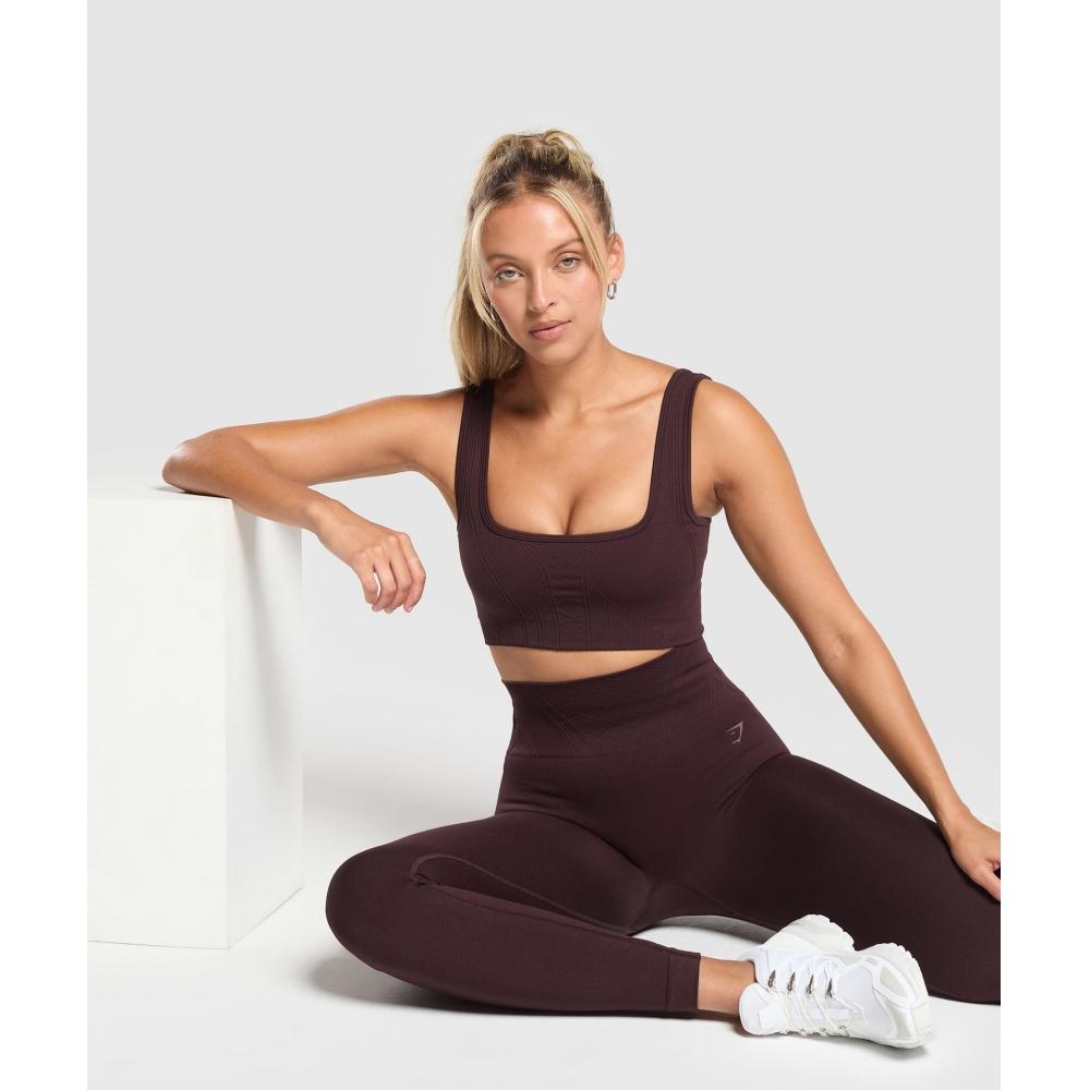 Gymshark Corset Seamless Sports Bra Heritage Brown B9a7p Ncnz