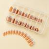 120 Pieces Gel Coffee Background White French Wearing Armor Long/Short Chameleon Laser Fake Nail Nail Nail Piece