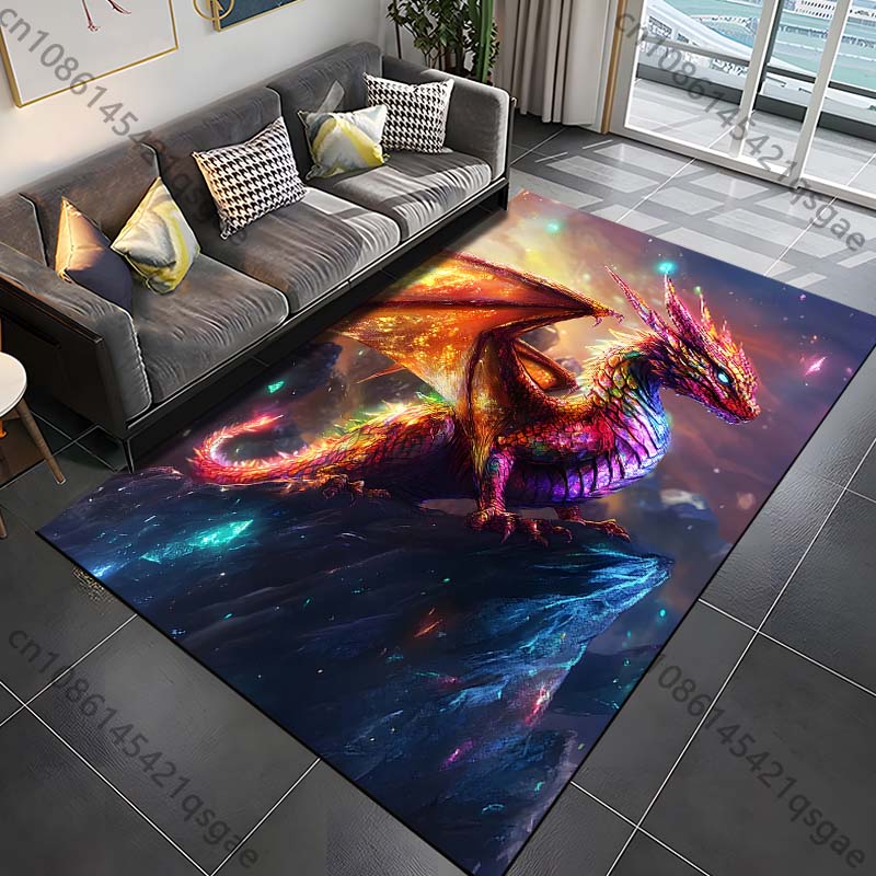 

1PC Colorful dragon on mountain Print Carpet Rug for Living Room Bedroom Sofa Doormat Home Decor Non-slip Floor Mat 40cm x 60cm
