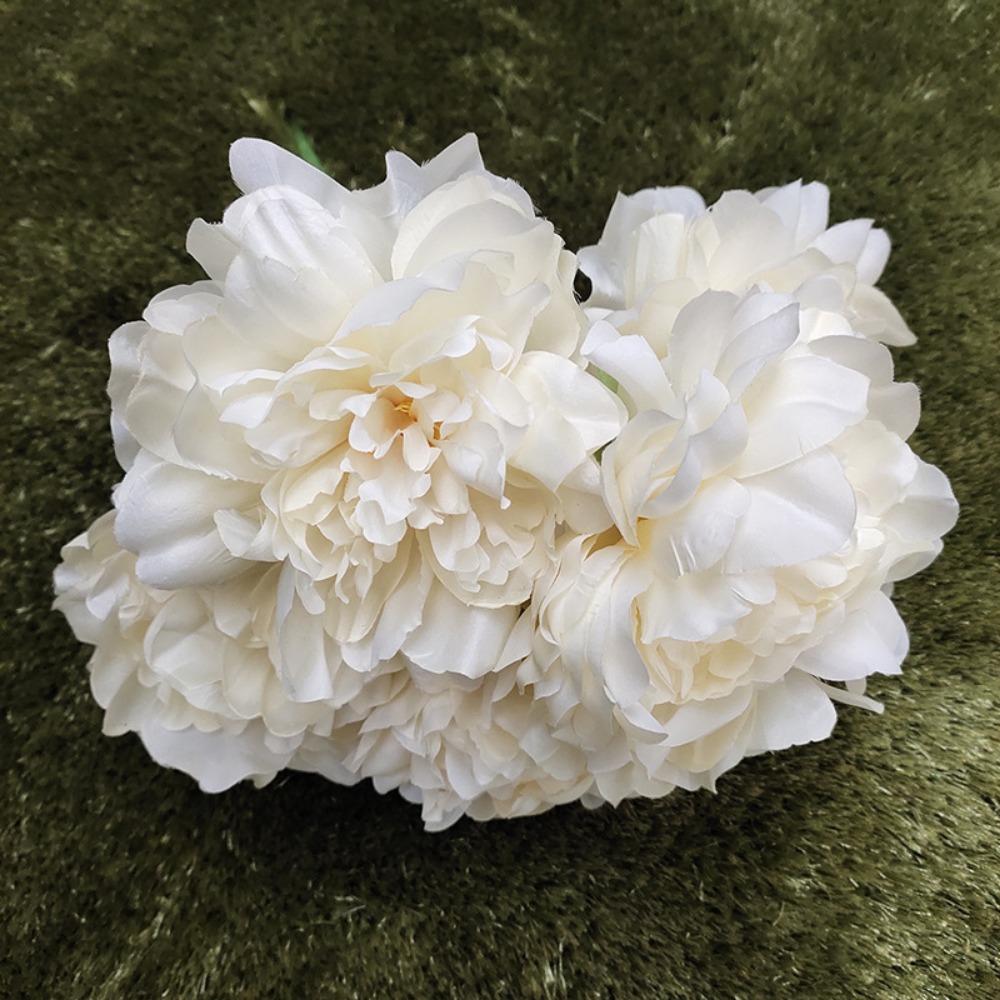 Fleur Artificielle Pivoine Multicolore 5 Têtes Pétales en Soie Fleur Artificielle Pivoine Arrangement Floral Feuilles Fleurs de Pivoine Réalistes Cadeau