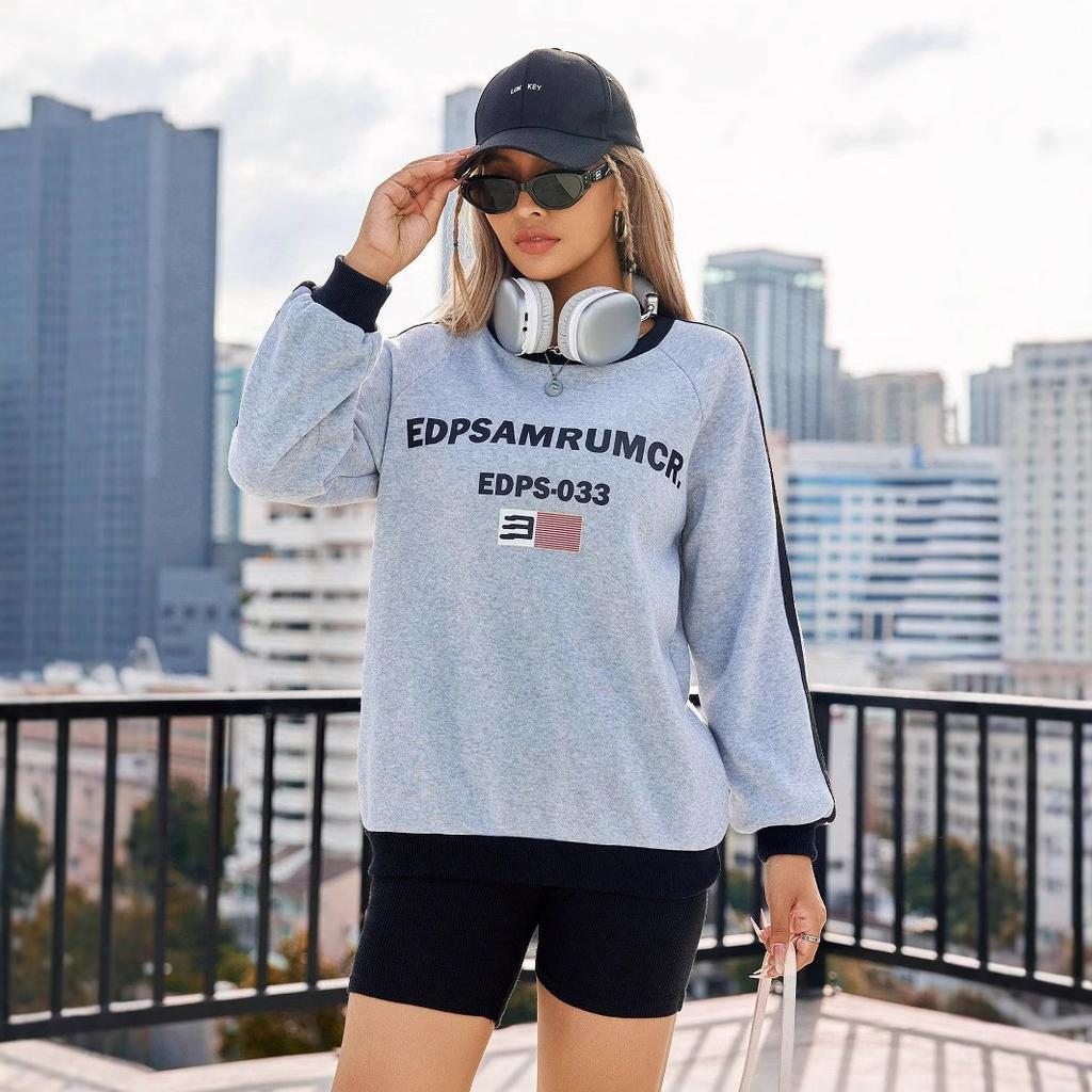 Women's Long Sleeve Pullover  Autumn Fashion Loose Printed Sweatshirt