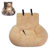 Dogs Car Seat Travel Dog Bed with Safety Straps Plush Fluffy Pet Seat with Non-Slip Backing Detachable Washable Cushion for Small Large Dogs