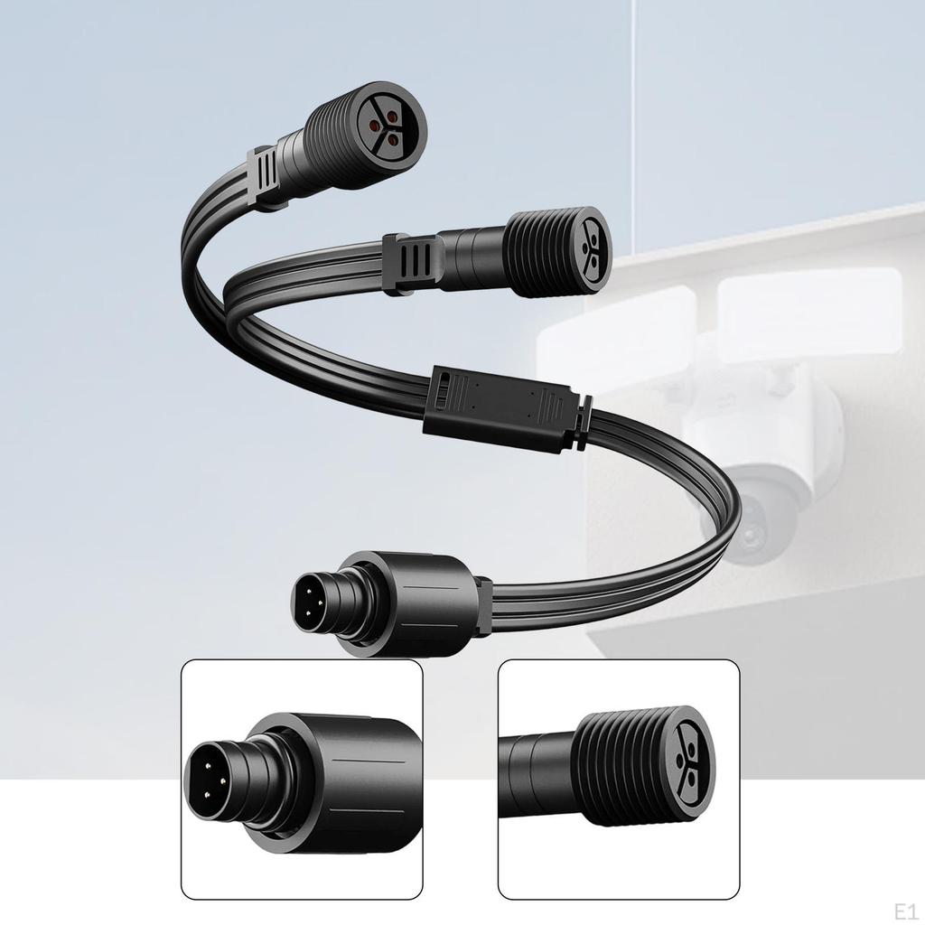 Outdoor Lights Extension Cable Cord Plug and Play Portable Versatile Y Splitter for Light