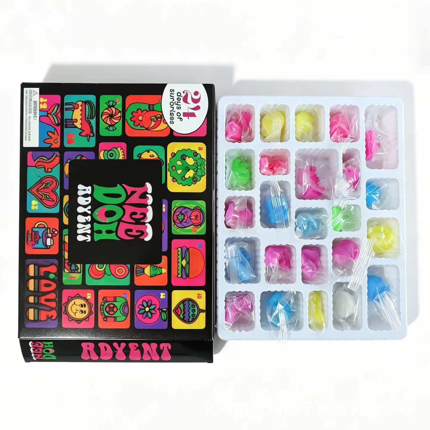 Weihnachts NeeDoh Ned Adventskalender: Trendiges Knetspielzeug-Geschenk mit Ausstanz-Spaß Holey Squeeze Fun black