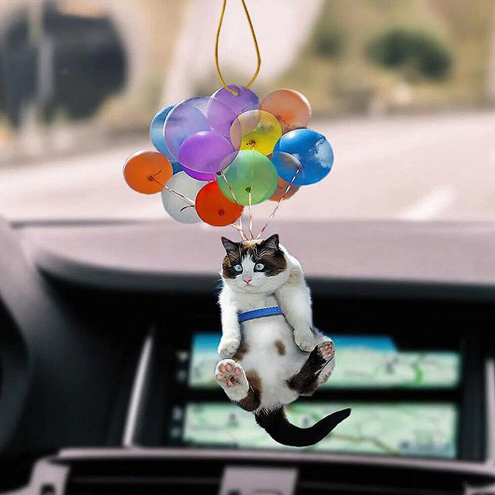 Rückspiegel Katze Anhänger Niedlich Cartoon Kinder Spaß Dekoration Bunte Luftballons Katze Auto Anhänger Heimdekoration Handwerk