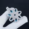 Schweizer Blautopas Edelstein Silber Blumenanhänger in 925 Sterling Silber - Handgefertigtes Birnendesign, Alltagsschmuck Hochzeitsgeschenk