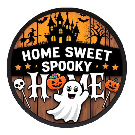 Festive Halloween Decorations LED Glowing Hanging Decor, Acrylic Window Ornament with Light, Spooky Ambiance Sign for Door Wall Haunted House,