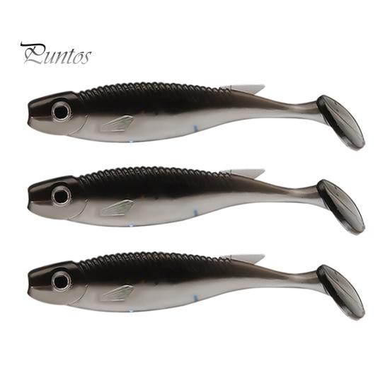 3 buc 7,5 cm/2,6 g momeală moale de pescuit cu coadă cu sclipici, realistă, bionică, colorată, silicon, momeală artificială, apă dulce, pescuit la apă sărată