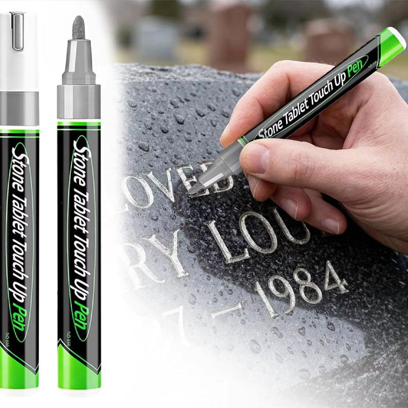 Tombstone Lettering Repair Paint Pen for Grave Marker Metal Stone High Heat Resistant Waterproof Fade Proof Outdoor Use