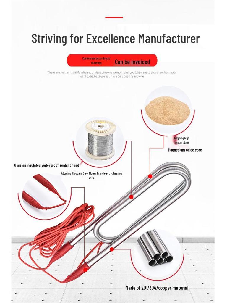 Custom High-Power U-Shaped Submersible Heating Tube for Quick Boiling In Industrial Water Tanks