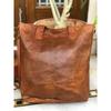 Genuine Roomy Goat Leather Tote Shopping Handmade Bag 14" Women's