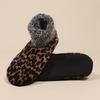 Women's Winter Warm Fleece Leopard Pattern Ankle Socks - Comfortable Indoor and Outdoor, Animal Pattern Home Casual Socks, Soft and Warm Floor Socks