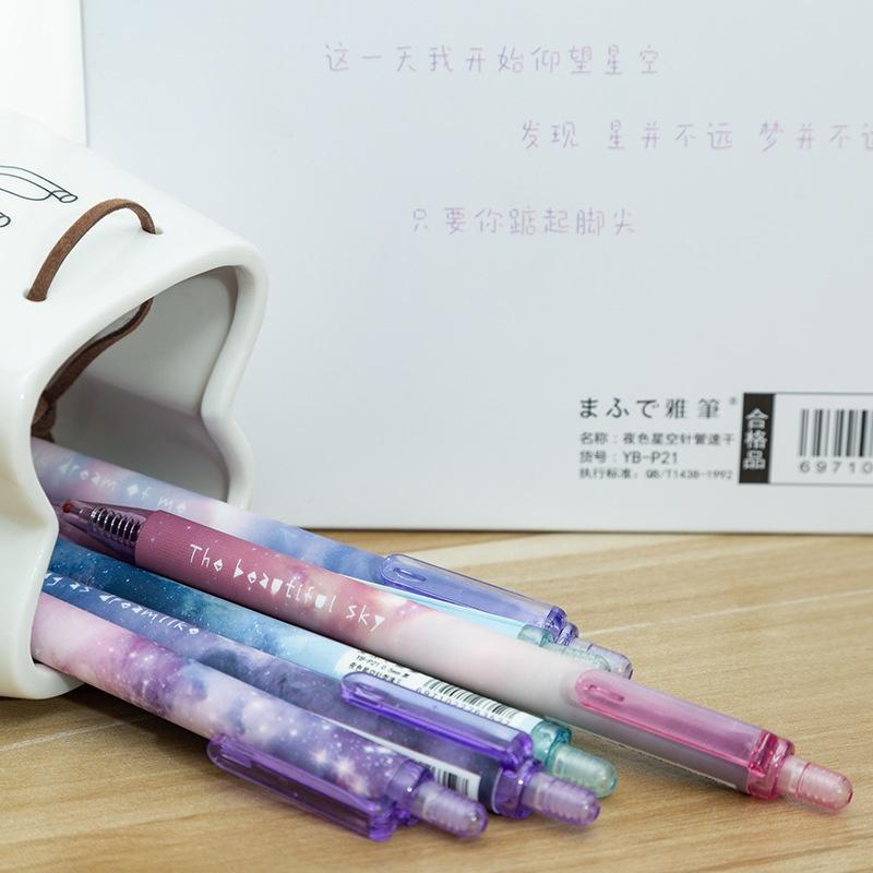 6pcs/lot Night Sky Series Neutral Pen Signature Pen Gift Pens Students Office Supplies Gel Pen Stati