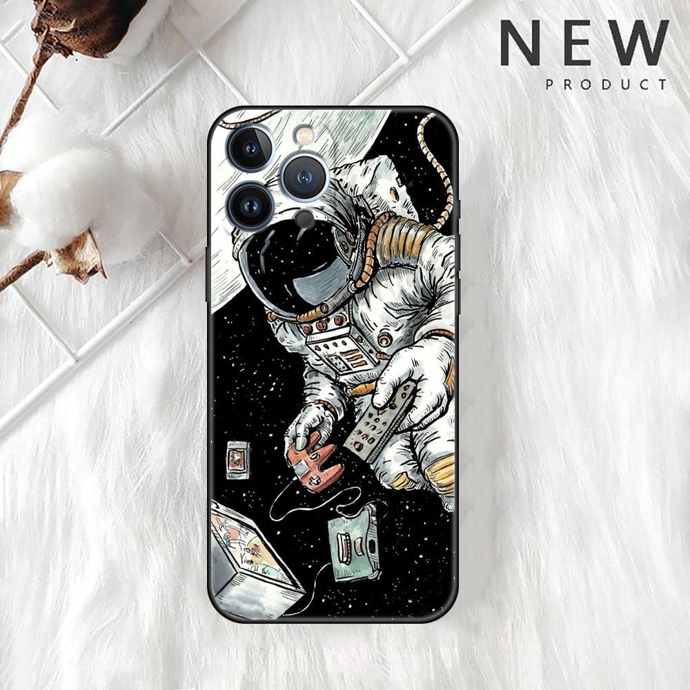 Чехол Universe Cool Astronaut для Apple iPhone 14 Pro Max 13 11 12 Mini SE 7 8 Plus X XS 6 6S, силиконовый чехол для телефона, мягкий TPU Funda