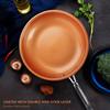 Saucepan Non Stick Skillet Round Copper Color Frying Pan Kitchen for Frying Eggs Steaks Family Restaurant Use Kitchen Cookware