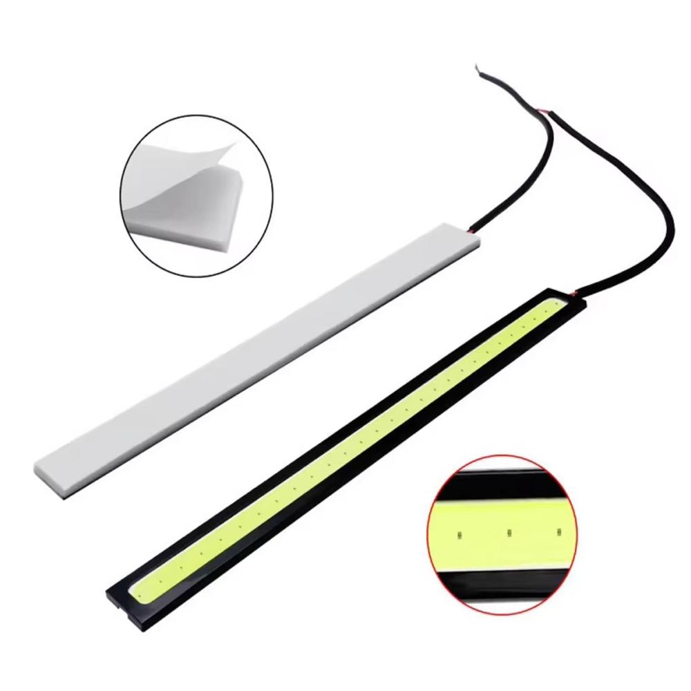 2pcs Ultra Thin Bright LED Car COB Daytime Running Lights Waterproof Night Lighting Decorative Ambient Lamp Bar 12V Universal Dome Lights 6