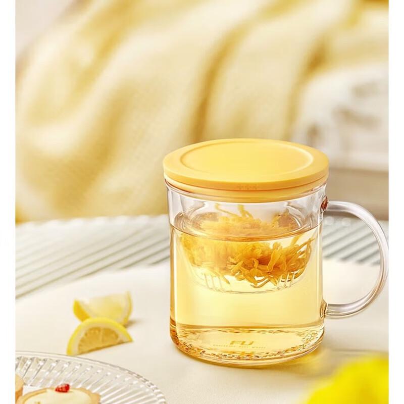FUGUANG FU+ Fashion Flower Tea Cup with Dual-use Lid