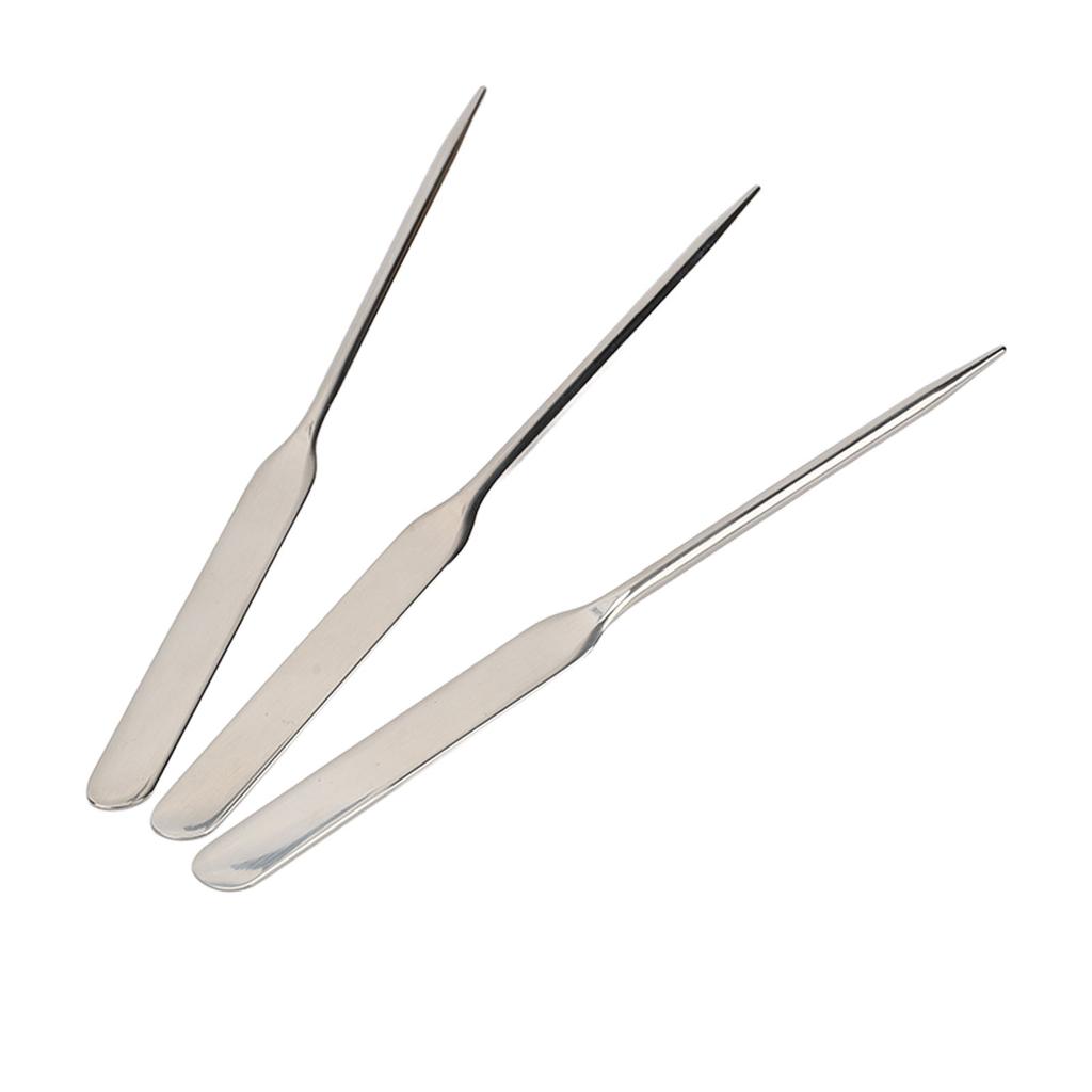 3 Stück Nail Art Rührstab Edelstahl Kleber Mischlöffel Spatel Werkzeug für Zuhause Salon