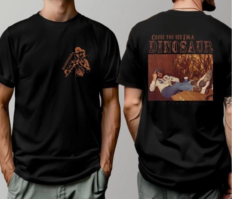 Black Dinosaur Hank Williams Bocephus Unisex Shirt Outlaw Country Music Tee Unisex T-Shirt XL