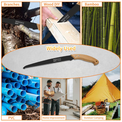 BOOSDEN 27cm Wood Saw, Perfect for Cutting Thick Live Wood, Garden Trees, and More, Multi-Purpose Saw, Dismantling Bulky Waste, Small Hand Saw, Prunin