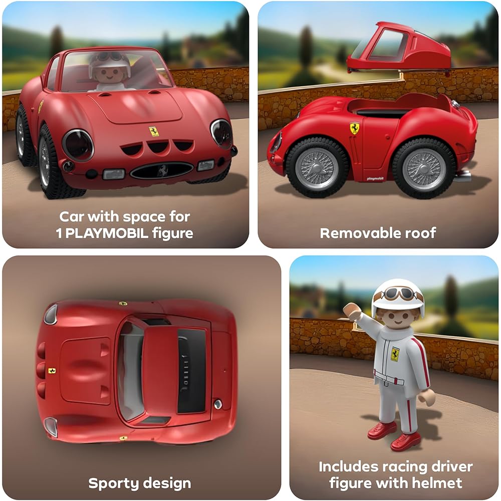 Playmobil Ferrari 250 GTO Toy Car Set with Detailed Design and Accessories