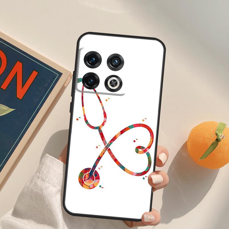 Cute Stethoscope Heart Case For OnePlus 12R 13R 13T 10R 15 13 12 11 10T 8T Nord CE 4 3 2 Lite N20 N30 Nord 5 Cover