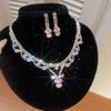 Set di Orecchini e Collana con Diamanti a Goccia: Lussuosa Collana Girocollo con Pendente Gioiello per Donna