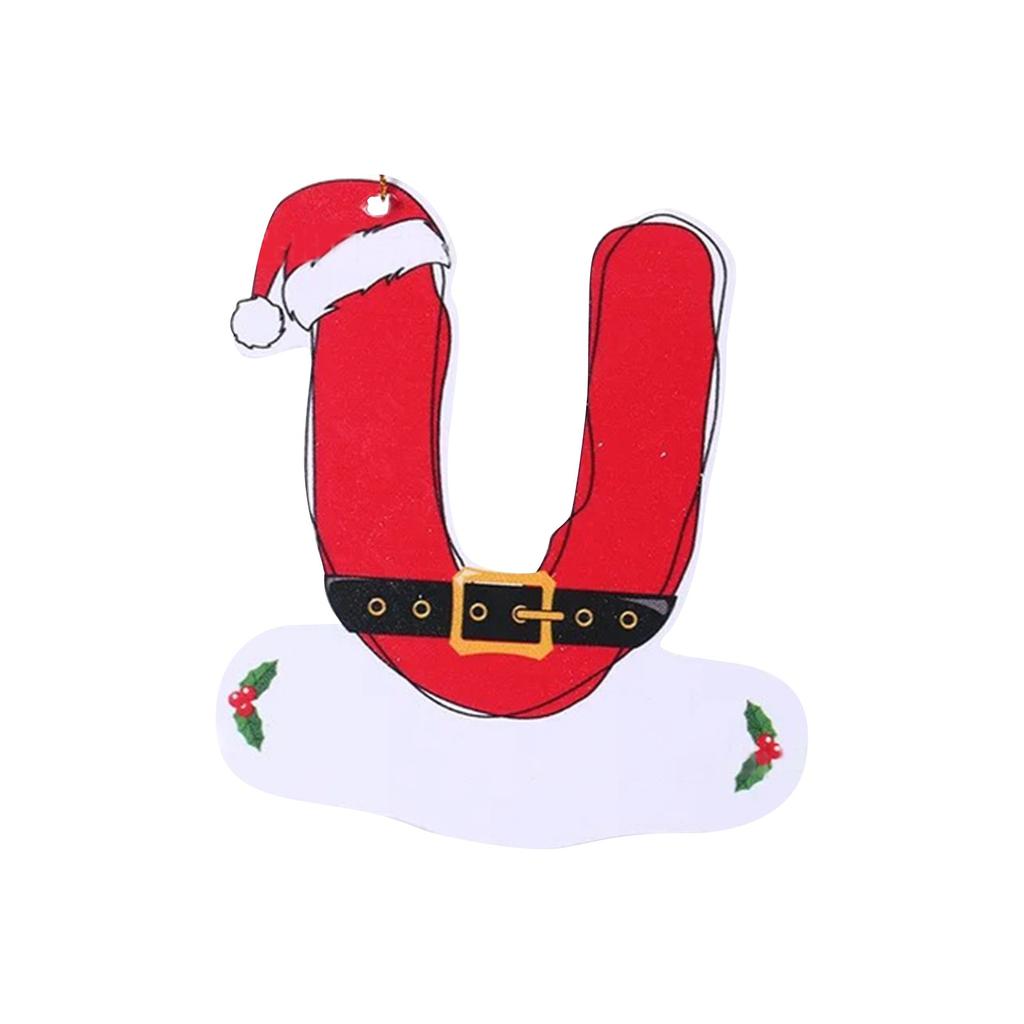 26 Letters Christmas Tree Ornament Christmas Pendant DIY Alphabet Pendant Atmosphere Decoration Christmas Tree Letters 1PC