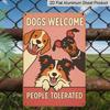 2D Flat - 1pc Putuo Decorative Vintage Metal Aluminum Sign - "Welcome Dogs, Tolerate People" | Rustic Wall Art for Homes, Farmhouses, Front Doors