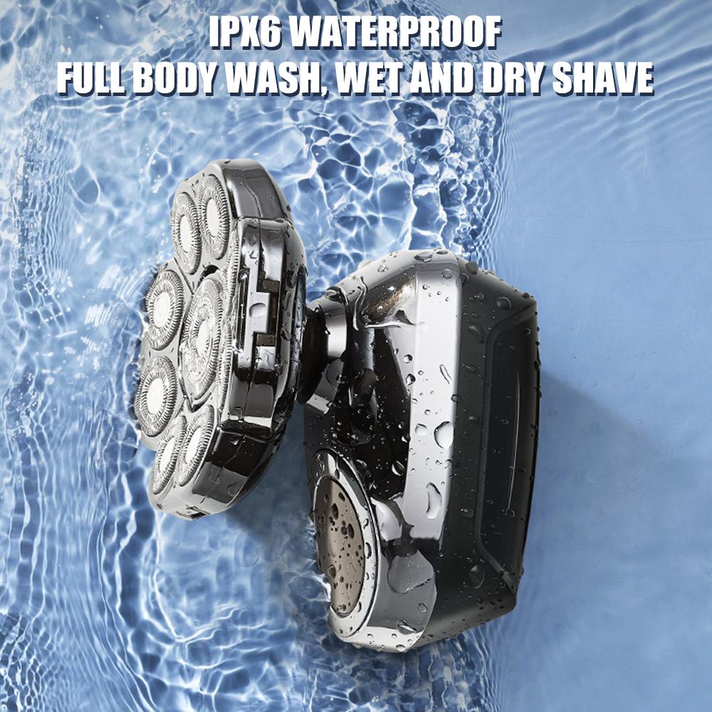 Men 9D Floating Men Electric Shaver Wet Dry Beard Hair Trimmer Electric Razor Rechargeable Bald Head Shaving Machine LCD Display