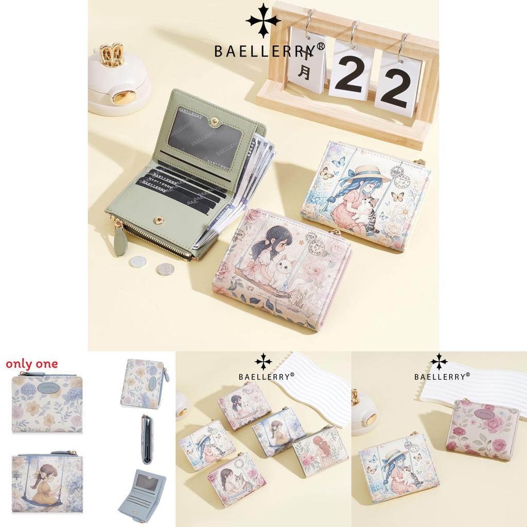 Cartoon Short Wallet For Women With Antitheft Design And Card Organizer