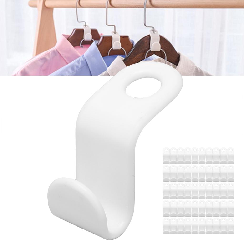 50pcs Clothes Hanger Connector Hooks Space Saving Coat Hanger Connectors for Wardrobe Closet Garderobe