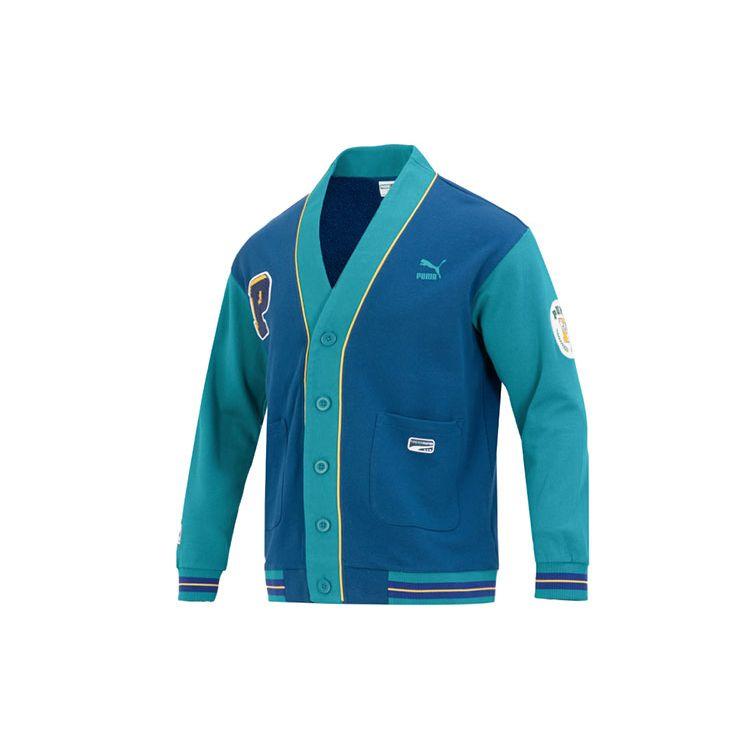 PUMA Men s Retro Varsity Style V-Neck Knit Cardigan 677374-45 M