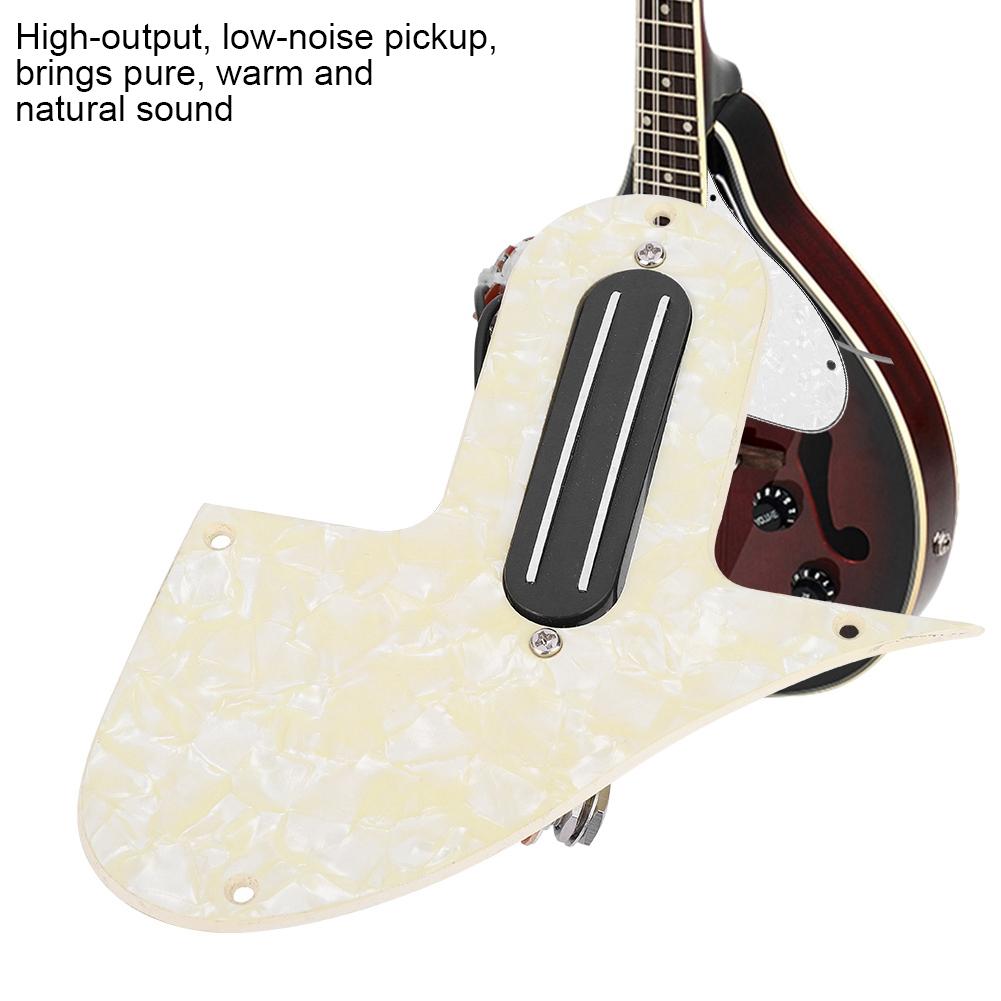 Dual Rail Mandolin Pickguard Loaded Prewired Pickup A500k B500k Potentiometer (Yellow)