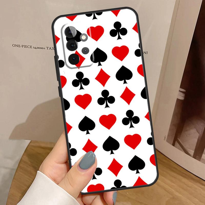 Spades Poker Play Cards Ace Art Case For Samsung Galaxy A33 A53 A13 A54 A34 A14 A56 A36 A16 A06 A12 A32 A52 A35 A17 A15 A55