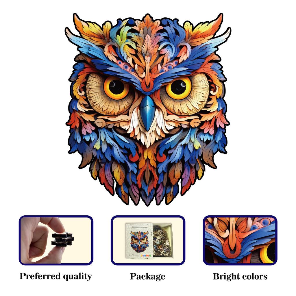 Cross-Border Wooden Owl Irregular Jigsaw Puzzle - Youth Educational Toy