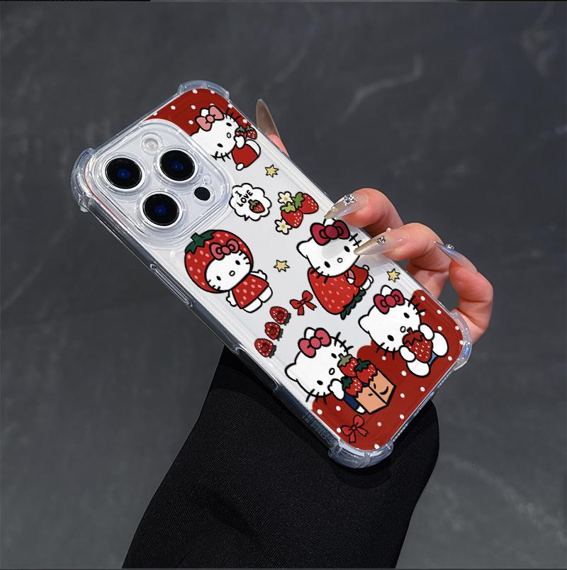Transparent Hello Kitty Phone Case For Samsung Galaxy S26 Ultra 5G S25 FE Edge S24 S23 S22 Ultra Plus A57 5G Shockproof Cover