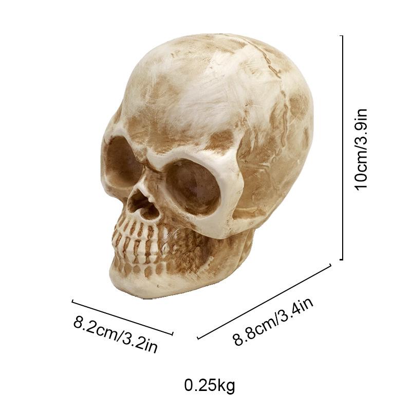 Cadılar Bayramı Dekorasyonu Kurukafa Başları Figür Retro Gotik Korku Kurukafa Heykelleri Reçine El Sanatları Bahçe Heykelleri Ev Masaüstü Süsü
